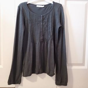 Anthropologie Dark Gray Long Sleeve Top Size S